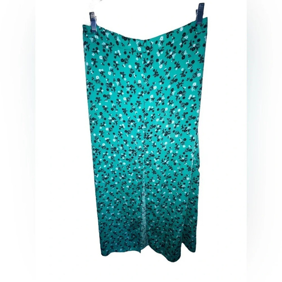 Laundry by Shelli Segal Green Floral Maxi Skirt Front 1/2 Button Up NWT Size XL - Picture 10 of 10